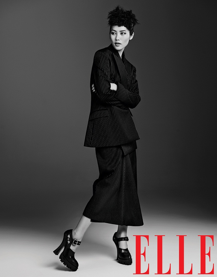 liu wen model13 Liu Wen Models Fall Looks for Elle Chinas September Issue