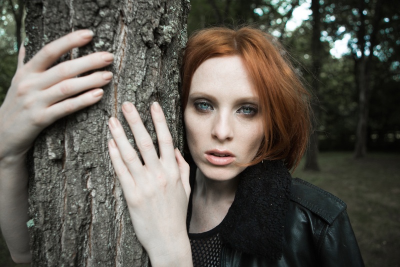 Karen Elson Poses in New BLK DNM Portraits by Johan Lindeberg