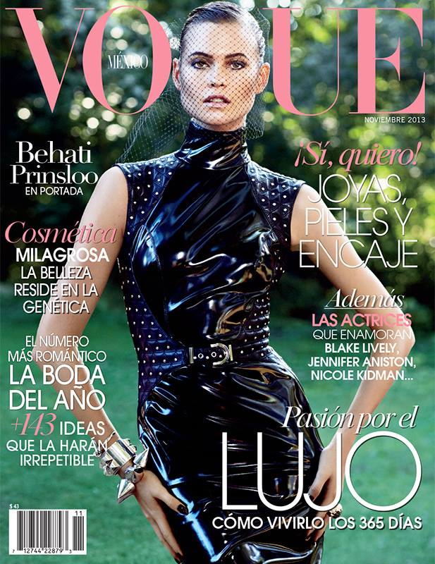 behati prinsloo vogue cover Behati Prinsloo Covers Vogue Mexico November 2013 in Versace