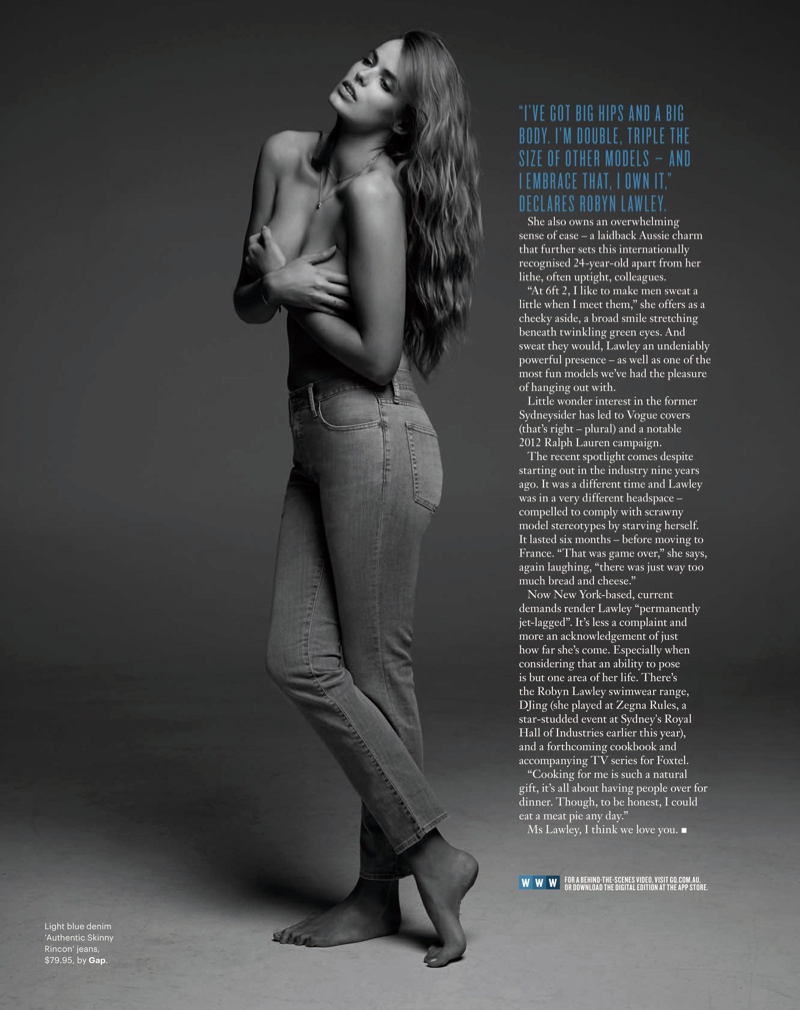 Robyn Lawley Is Seductive In Denim For Gq Spread By Pierre Toussaint