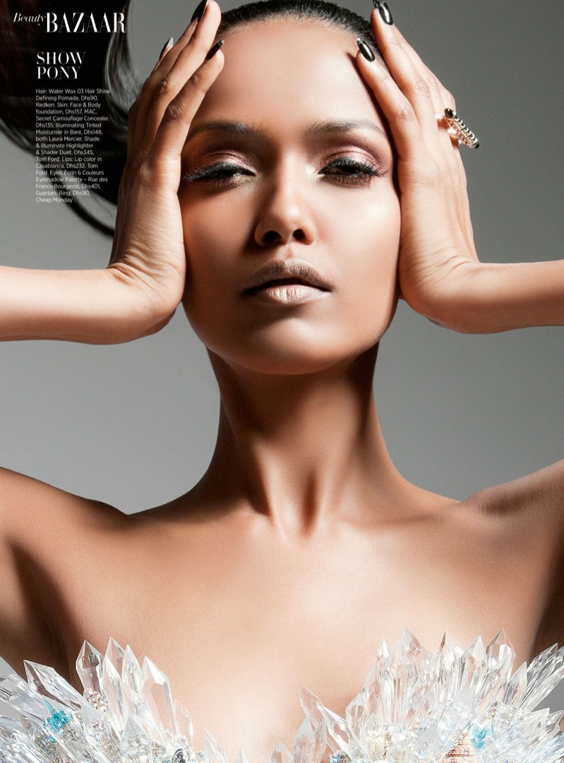 Garima Parnami Shines for Enrique Vega in Harper&#39;s Bazaar Arabia - futuristic-beauty2