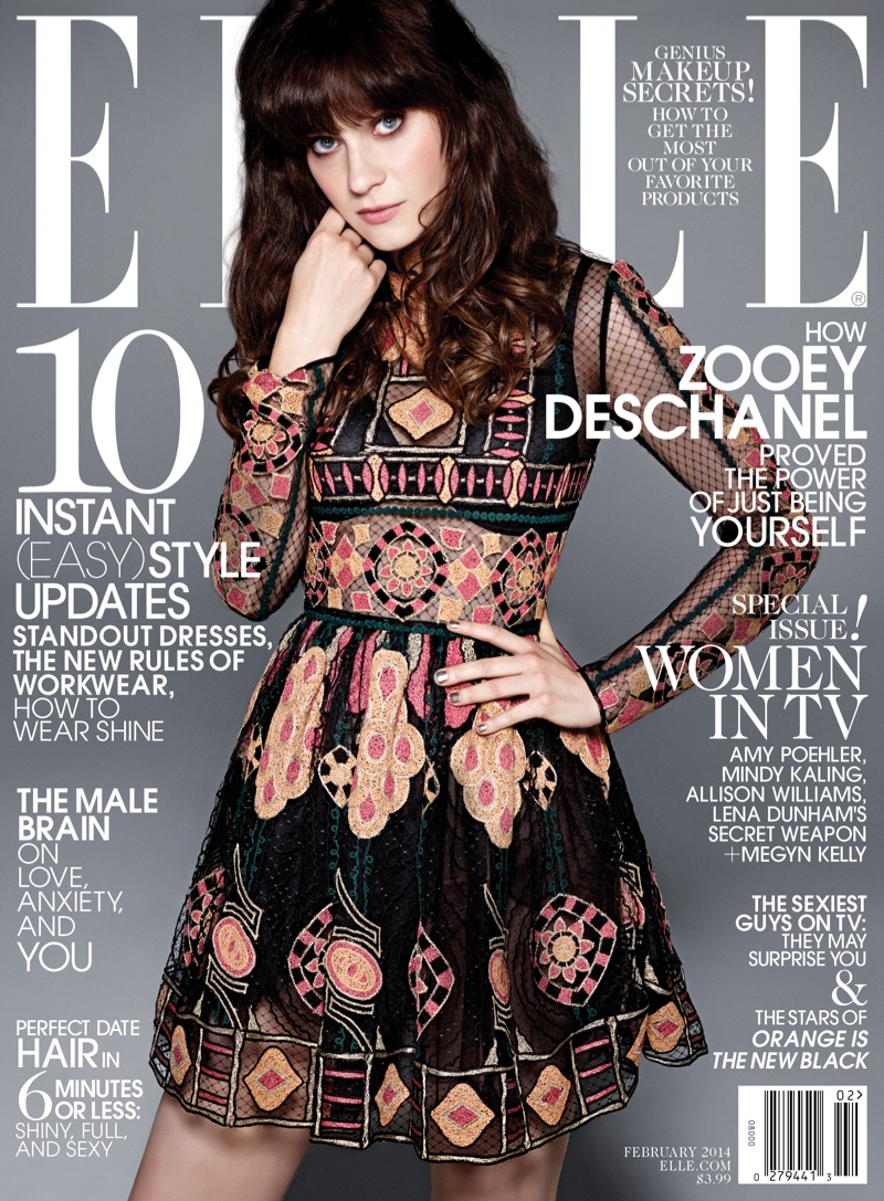 elle february cover1 Zooey Deschanel, Mindy Kaling, Amy Poehler & Allison Williams Cover ELLE February 2014