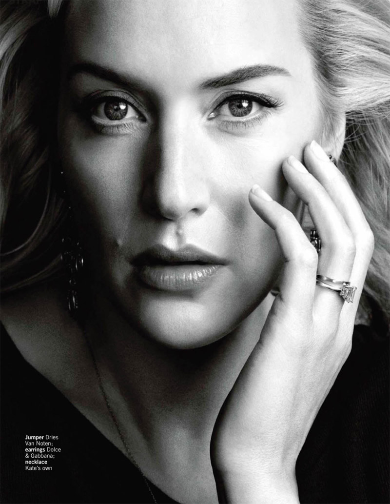 kate winslet photo shoot3 Kate Winslet Graces Glamour UK February 2014 Cover by Chris Craymer