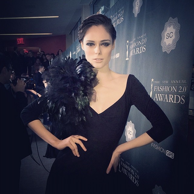 Coco Rocha strikes a pose at the Fashion 20 event