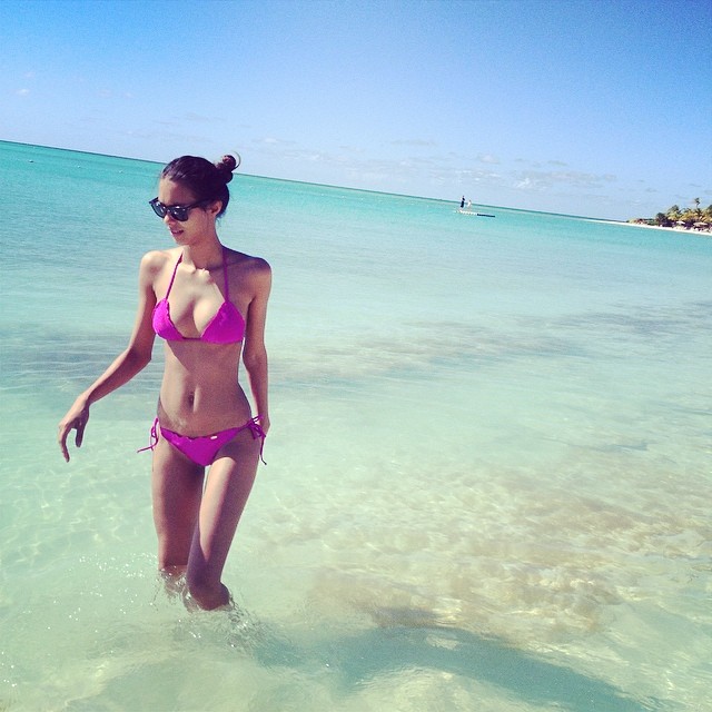 Laid Ribiero enjoys the sun in Antigua
