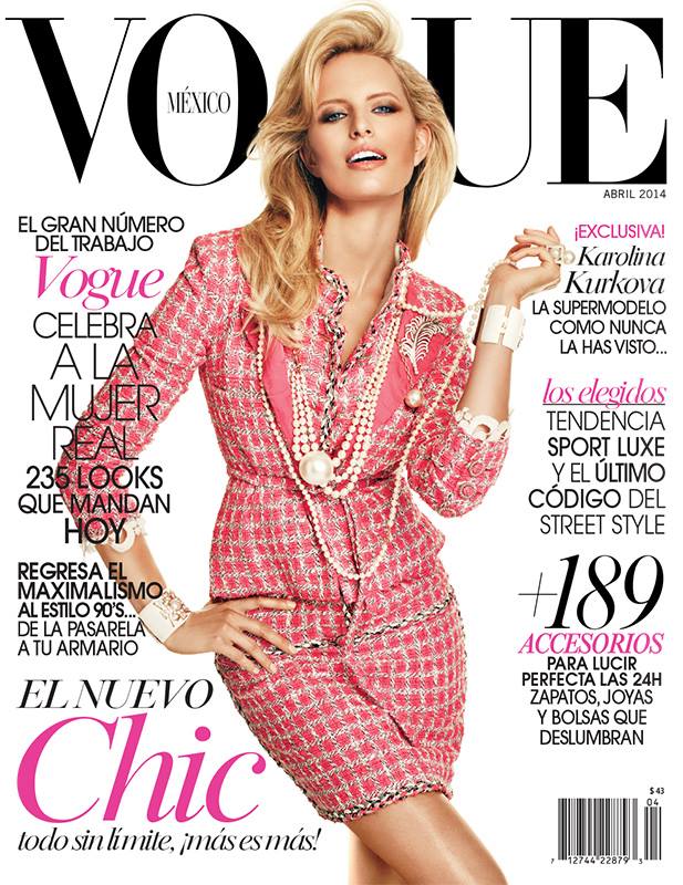 vogue mexico karolina kurkova cover Karolina Kurkova is Pretty in Chanel for Vogue Mexico April 2014 Cover