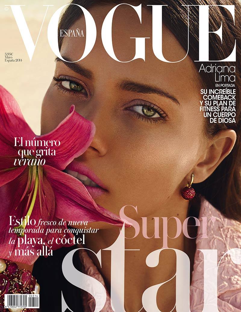 Adriana Lima Smolders on Vogue Spain May 2014 Cover