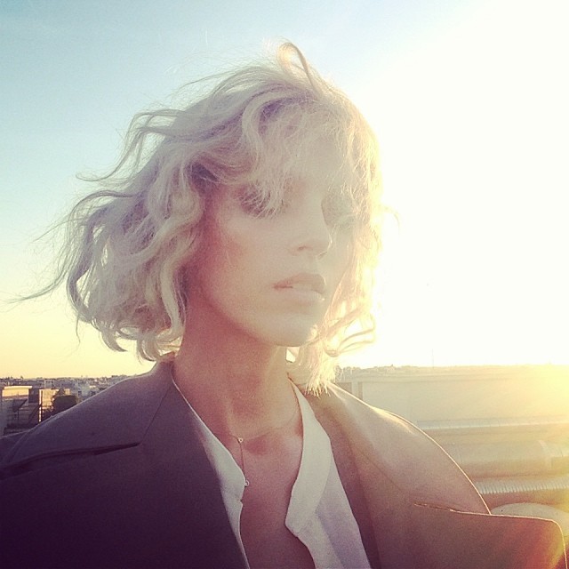 Anja Rubik catches some sun