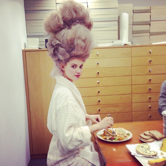 Lindsey Wixson shares a behind the scenes image from her Bazaar shoot