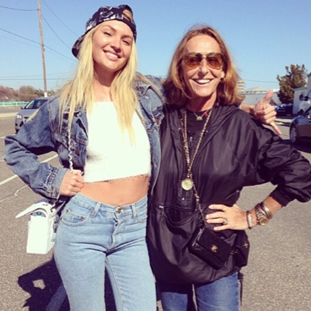 Candice Swanepoel with uber stylist Carlyne Cerf de Dudzeele