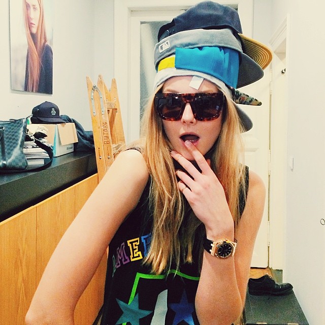 Eniko Mihalik tries on multiple hats all at once