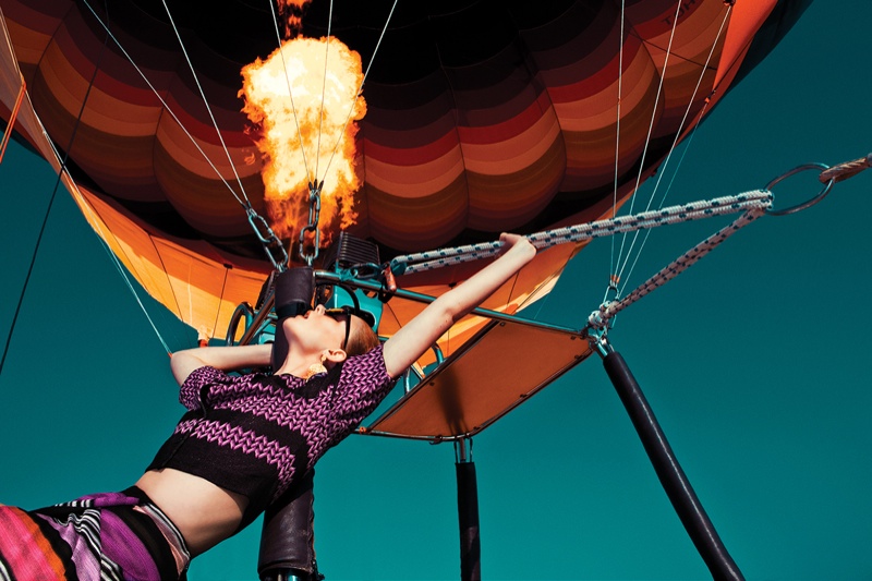 hot air balloon fashion shoot8 Up, Up & Away: Sarah Pauley Enchants for Vogue India Shoot by Mazen Abusrour 