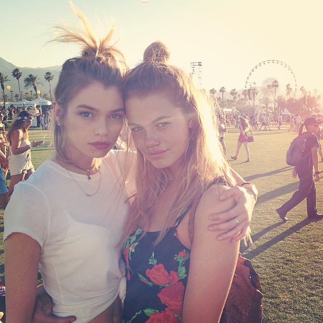 Stella Maxwell and Hailey Clauson at Coachella