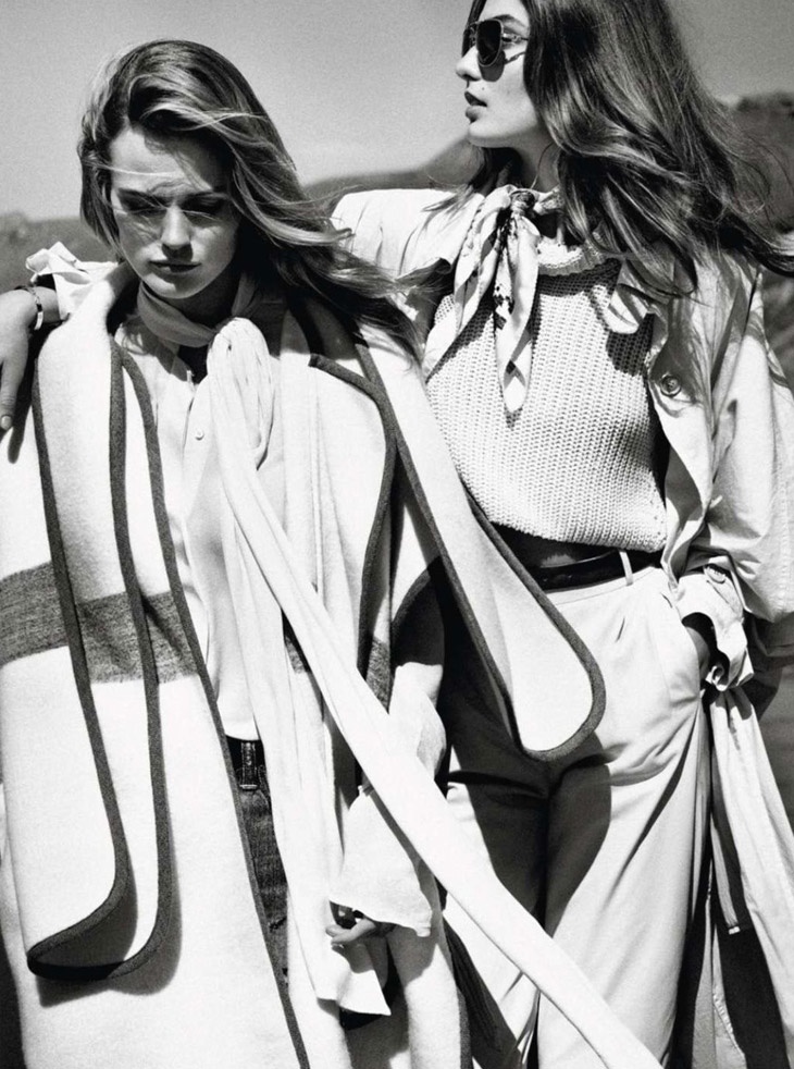 andreea edita jansson2 Andreea Diaconu & Edita Vilkeviciute Model Weekend Style for Vogue Paris by Mikael Jansson
