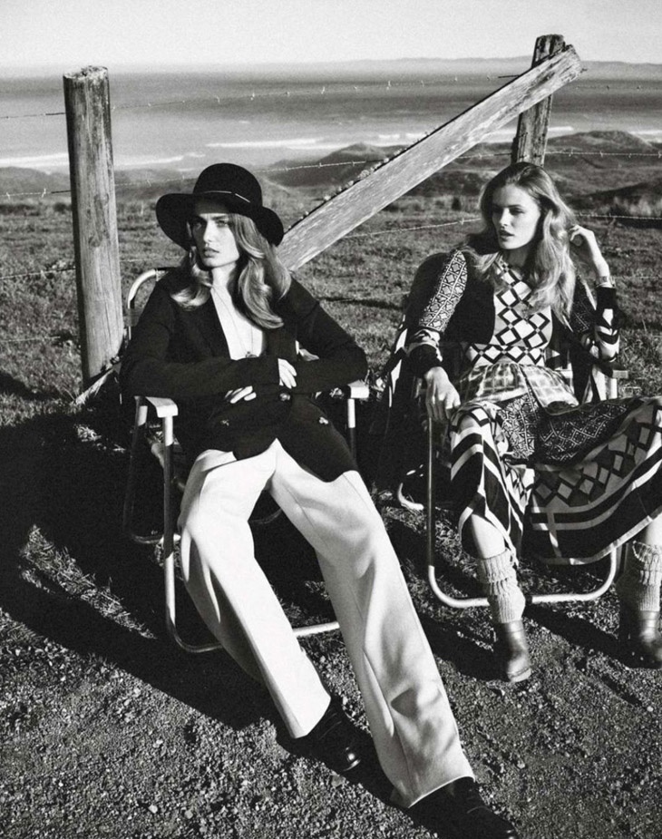 andreea edita jansson4 Andreea Diaconu & Edita Vilkeviciute Model Weekend Style for Vogue Paris by Mikael Jansson