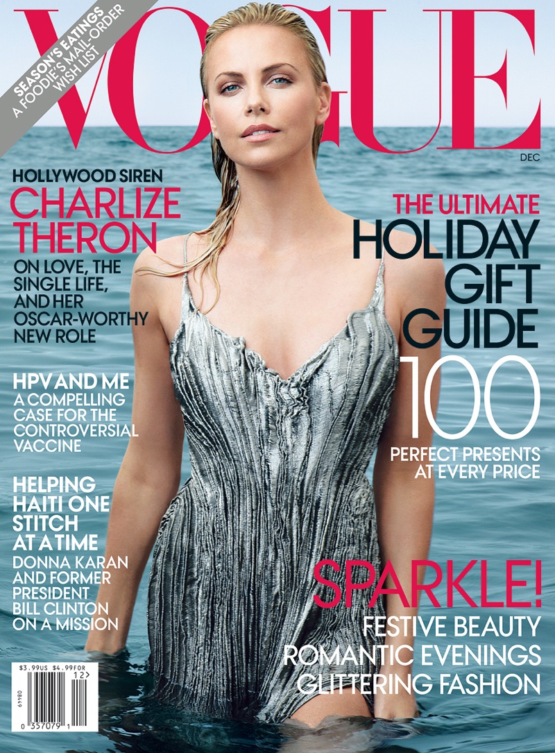 TALE OF TWO COVERS: Which cover do you think was best. Image: Charlize on Vogue December 2011 cover