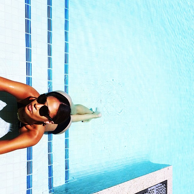 Joan Smalls relaxes in Dubai