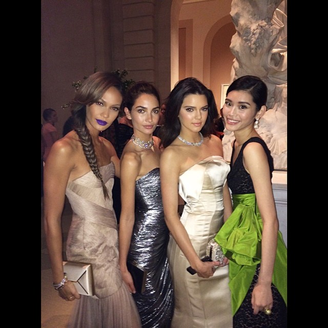 Joan Smalls, Lily Aldridge, Kendall Jenner & Ming Xi pose together