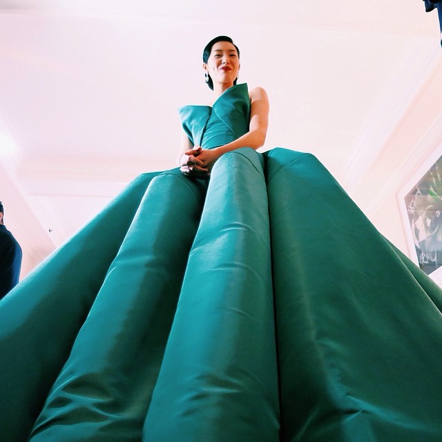 Liu Wen towers over the camera