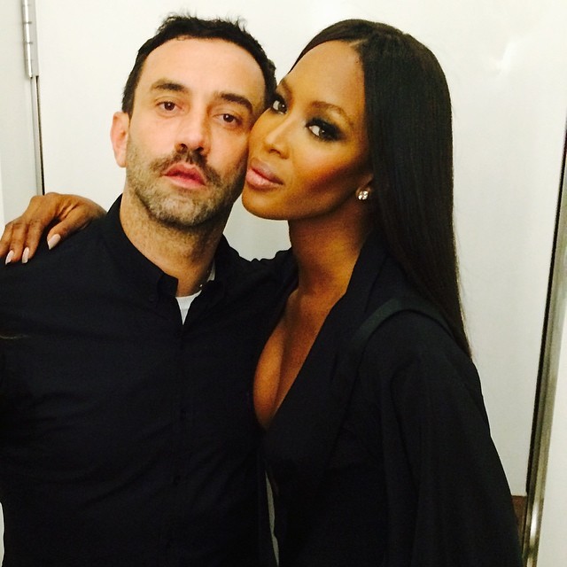 Naomi Campbell with Givenchy designer Riccardo Tisci