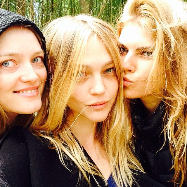 Vlada R., Sasha Pivovarova and Maryna Linchuk in no makeup image