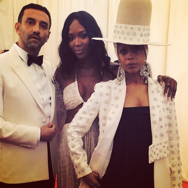 Riccardo Tisci, Naomi Campbell and Erykah Badu in Givenchy