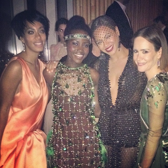 Solange Knowles, Lupita Nyong'o, Beyonce and Sarah Paulson pose together