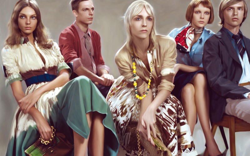 Prada Spring/Summer 2004 Campaign with Daria Werbowy, Hannelore Knuts,  Jessica Stam