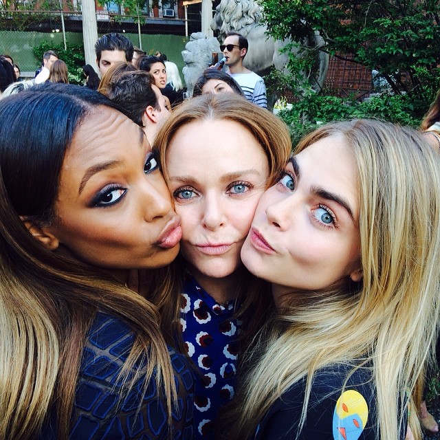 Jourdan Dunn, Stella McCartney and Cara Delevingne take a shared selfie together