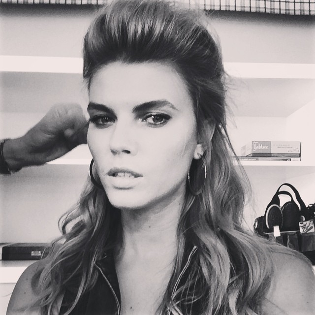 Maryna Linchuk has pumped up hair