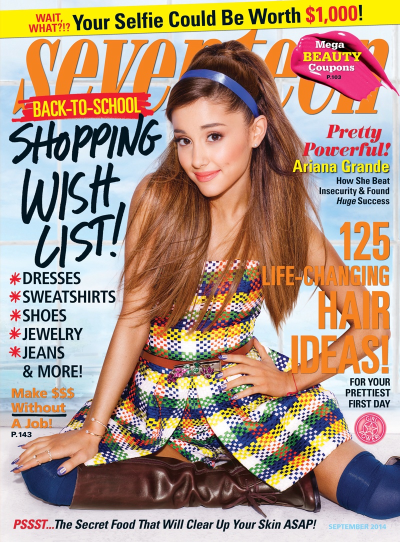 ariana grande seventeen magazine 2014 shoot4 Ariana Grande is Selfie Obsessed in Seventeen Magazine Shoot