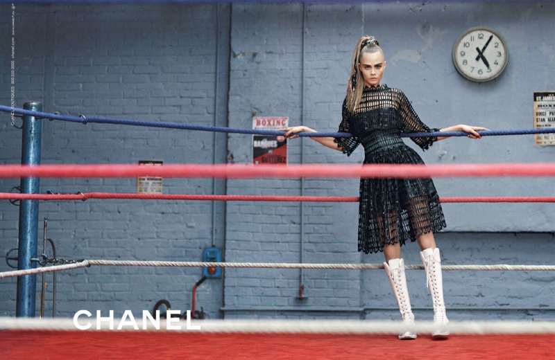 chanel 2014 fall winter campaign2 Chanel Goes Boxing for Fall 2014 Campaign with Cara Delevingne