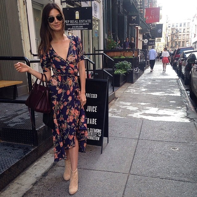 Lily Aldridge on the streets of NYC
