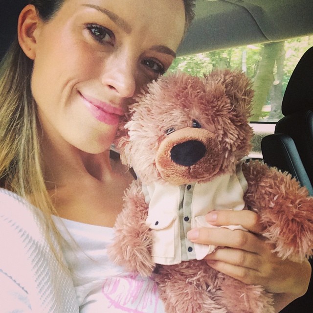 Petra Nemcova and a teddy bear
