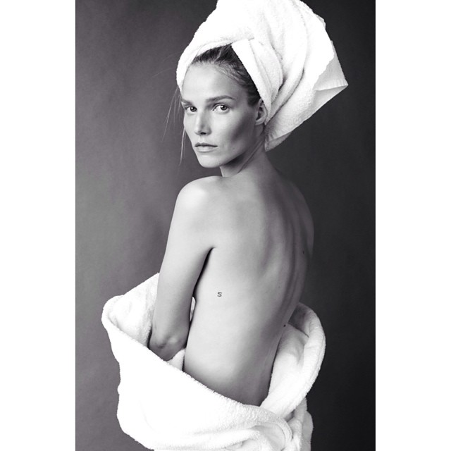 Suvi Koponen joins Mario Testino's "Towel Series"