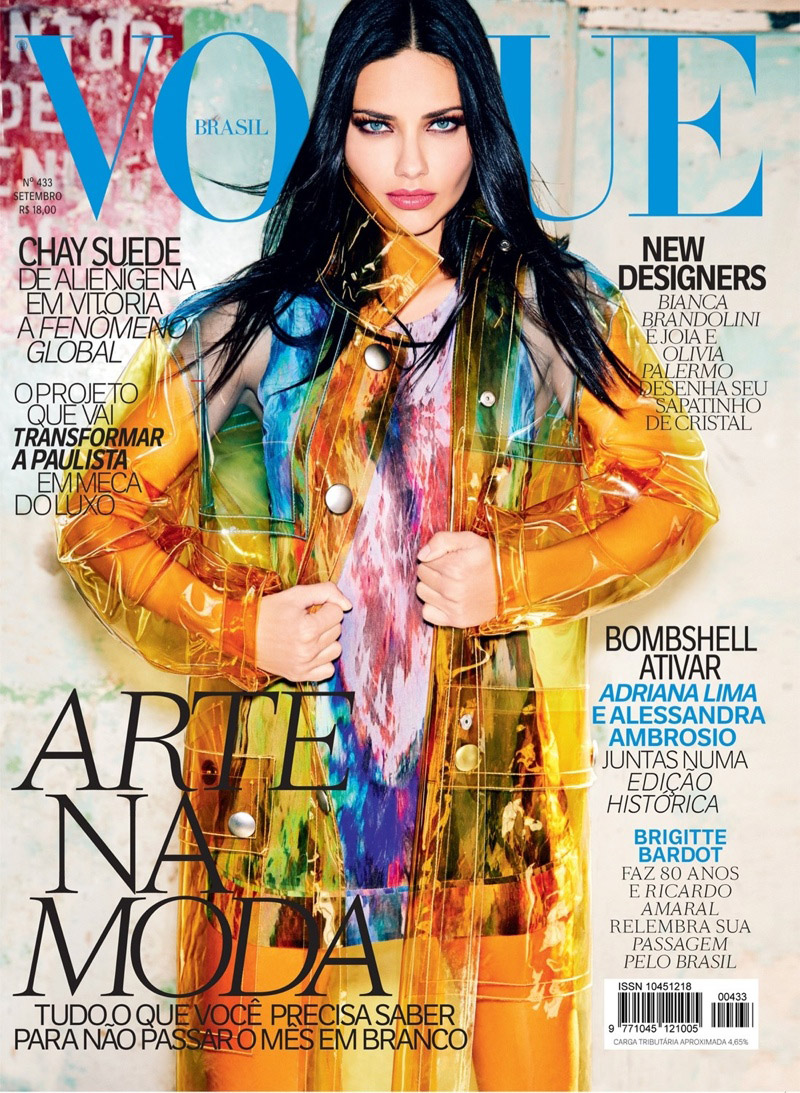 adriana lima vogue brazil 2014 cover Adriana Lima Lands Vogue Brazil's September 2014 Cover in Miu Miu