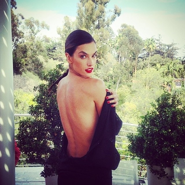 Alessandra Ambrosio shows off her back