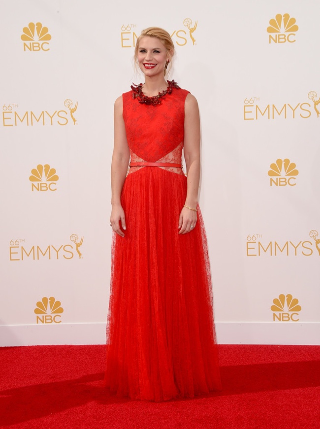 Claire Danes in Givenchy red gown
