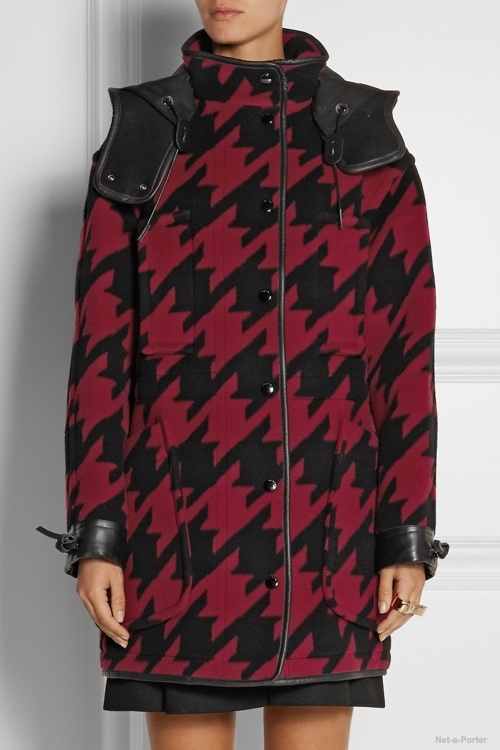 coach leather trimmed houndstooth wool blend parka New Arrivals: Coach's Fall 2014 Collection 
