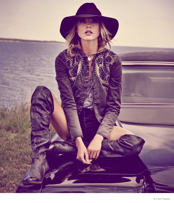 free people easy rider fashion03 Martha Hunt Wears Easy Rider Fashion for Free People Shoot