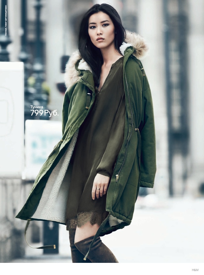 hm 2014 fall winter ad campaign01 Liu Wen, Natasha Poly + Liya Kebede Star in H&M's Fall 2014 Campaign
