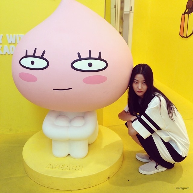Ji Hye Park poses with doll
