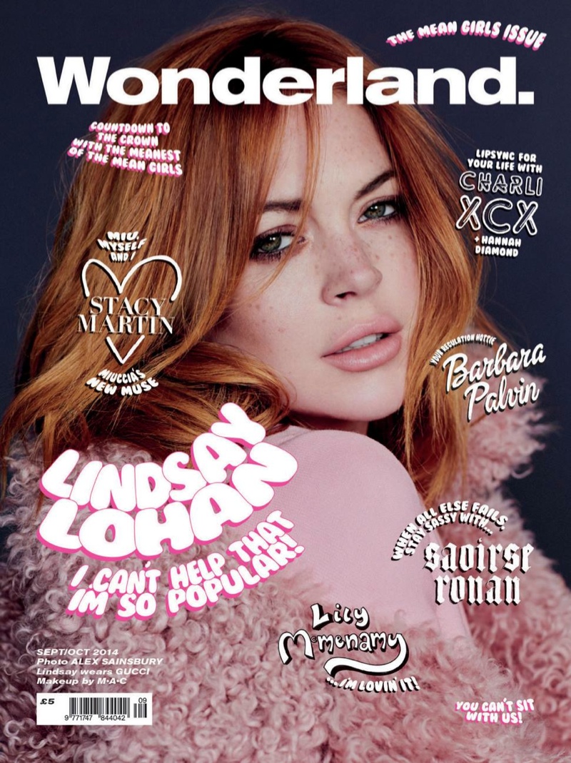 lindsay lohan wonderland 2014 cover Lindsay Lohan, Barbara Palvin & More Pose for Wonderlands Mean Girls Covers