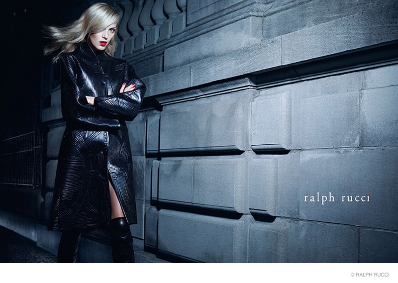 ralph rucci 2014 fall winter ad campaign01 Anja Rubik Delivers Glamour at Night for Ralph Rucci Fall 2014 Ads