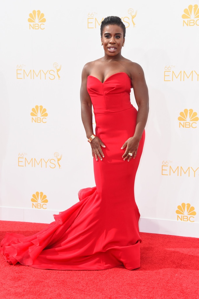 Uzo Aduba in Christian Siriano red gown
