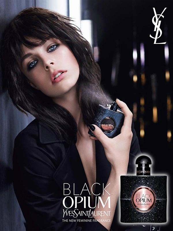 ysl black opium fragrance ad campaign 2014 Edie Campbell's YSL Black Opium Fragrance Ad Revealed