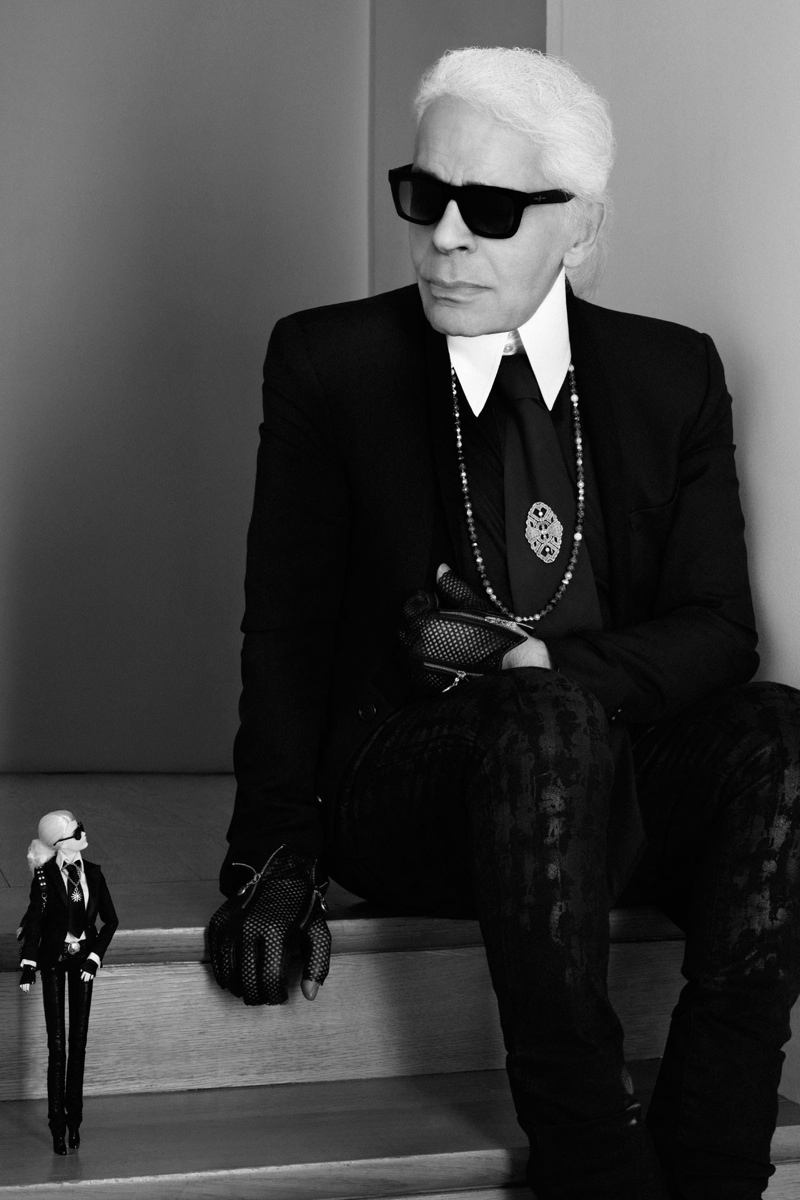 barbie lagerfeld doll with karl lagerfeld Karl Lagerfeld Meets Barbie Lagerfeld