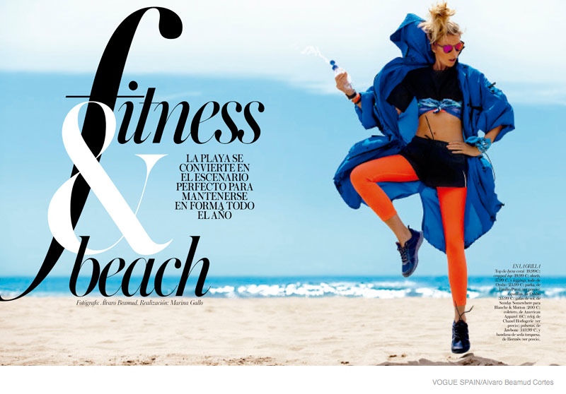 fitness fashion cato van ee03 Cato Van Ee Gets Fit at the Beach for Alvaro Beamud Cortes Shoot in Vogue Spain