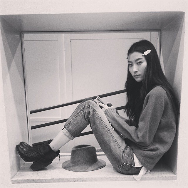 Ji Hye Park backstage at Iceberg show