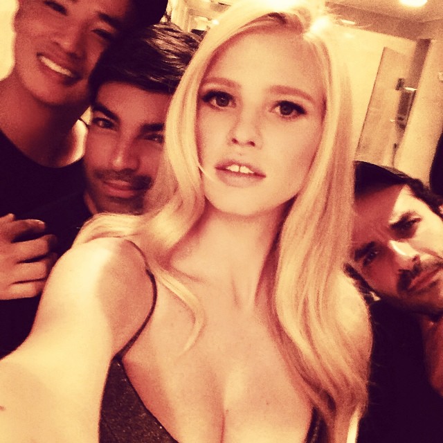 Lara Stone before Fashion Rocks event